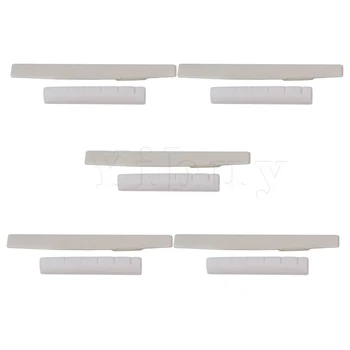 

Yibuy 5 x Oxen Bone 43x6x9mm Nut 72x3x8mm Saddle for 6-String Acoustic Guitar