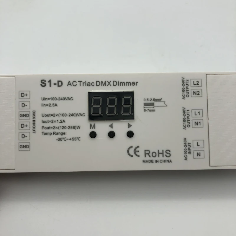 AC100 240V Triac DMX512 диммер 2 канала DMX двухканальный выход Silicon 512 контроллер AC