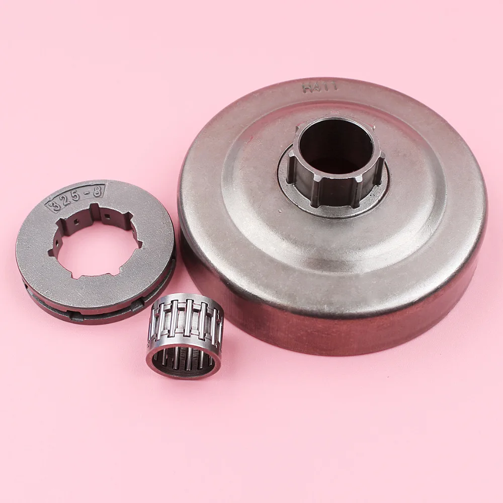 

Clutch Drum 325 8 Teeth 19mm Sprocket Rim Needle Bearing Kit For Husqvarna 50 51 55 154 254 Chainsaw Spare Part