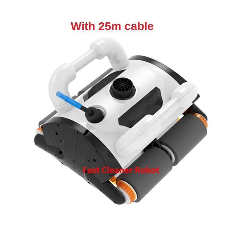 25 м кабель для бассейна робот очиститель для 100-600m2 бассейн, функция скалолазания, Caddy cart, пульт дистанционного управления CE& ROHS - Цвет: White with 25M