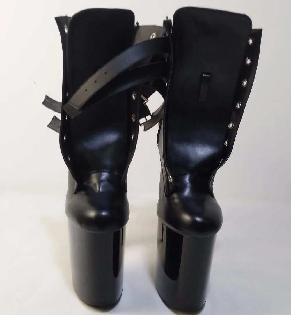 Женские Модные полусапожки в байкерском стиле; ботильоны с пряжкой; классические весенние ботинки на высоком каблуке 20 см; цвет черный, белый