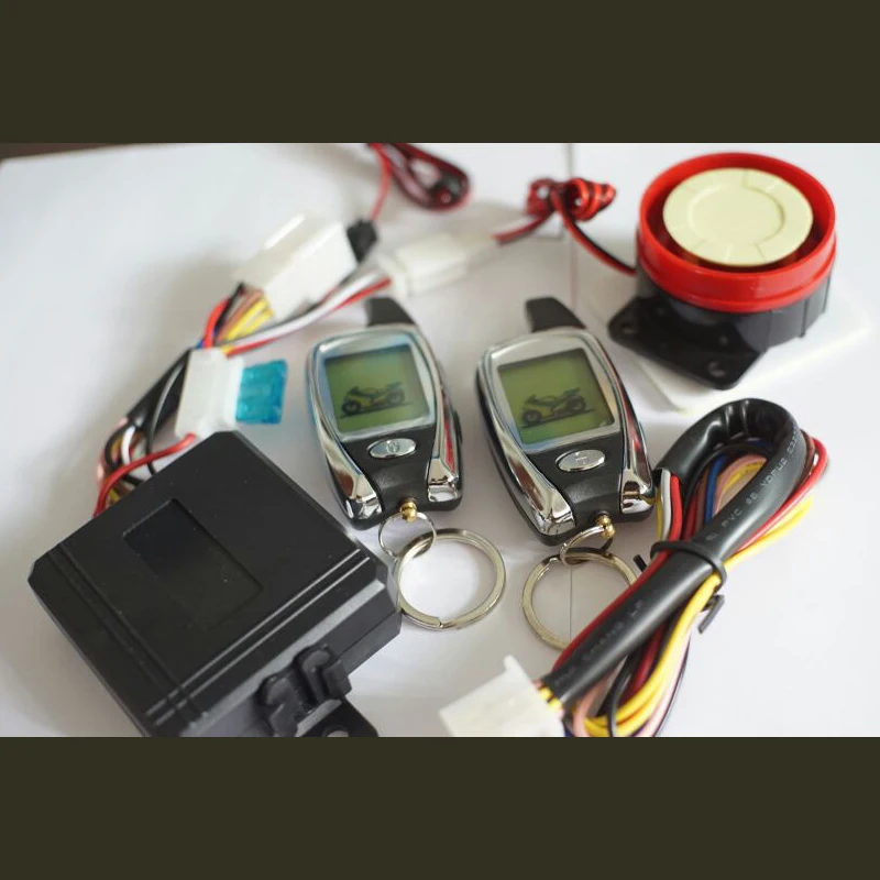 

Master Racing Two Way Motorcycle Alarm System Scooter Burglar Alarm Remote Engine Start Motor Security Alarm Theft Protection