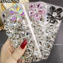 XINGDUO Bling Rhinestone Crystal Diamond petal Soft Case Cover For Samsung Galaxy S10 S8 S9 S6/S7edge S8/S9plus/Note 8 9 shell cheap gear vr 5 0 3d vr glasses helmet built in gyro sens for samsung galaxy s9 s9plus s8 s8 note5 note 7 s6 s7 s7edge