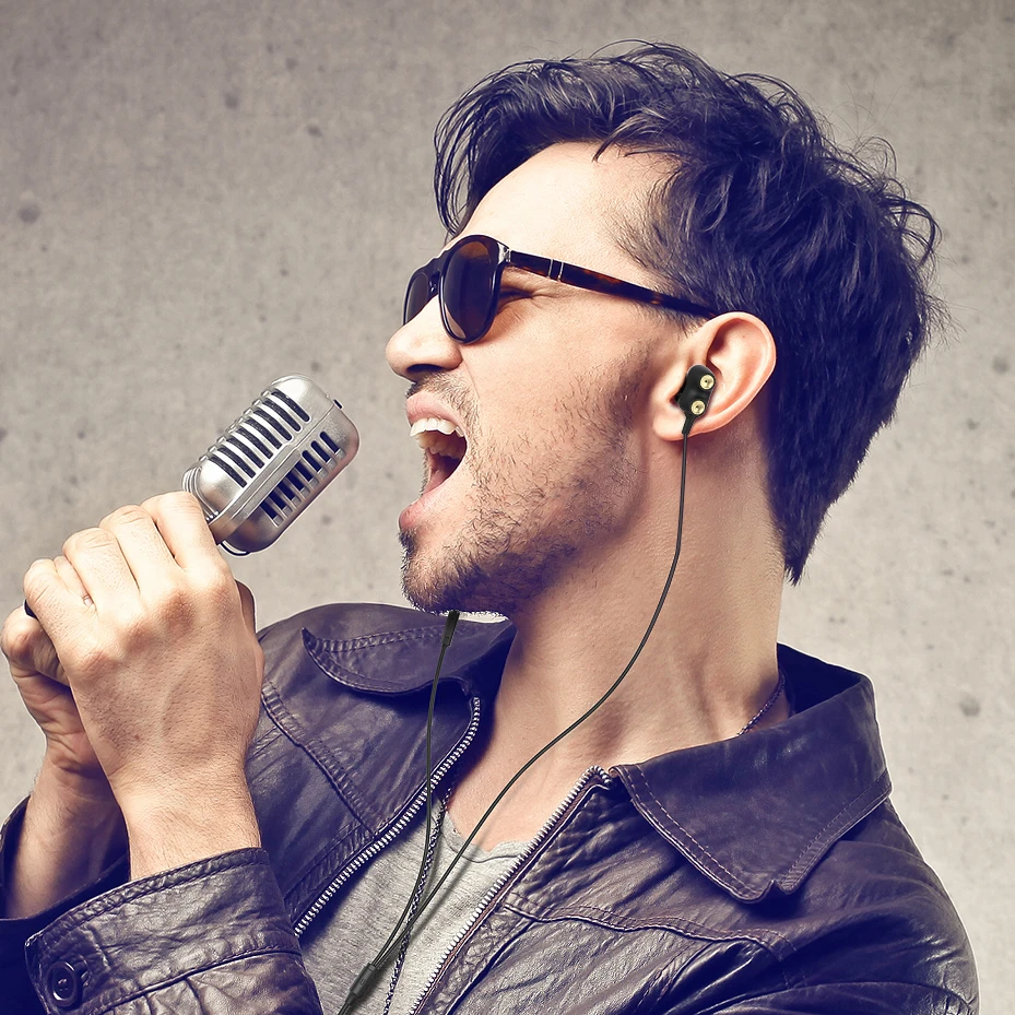 Langsdom номер D2 Hi Fi наушники для телефона двойной драйверы вкладыши Музыка динамик с