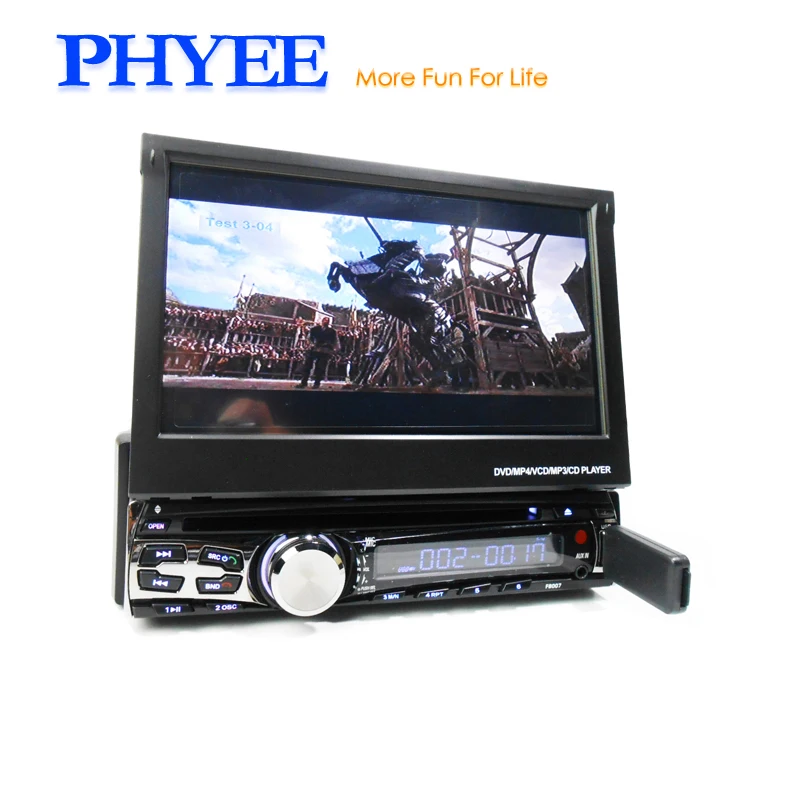 

7 Inch Bluetooth Car Stereo Radio DVD CD MP5 MP3 1 Din TV AM FM USB SD Aux 7 Colors Lighting In-dash Head Unit PHYEE DX-8007BTV