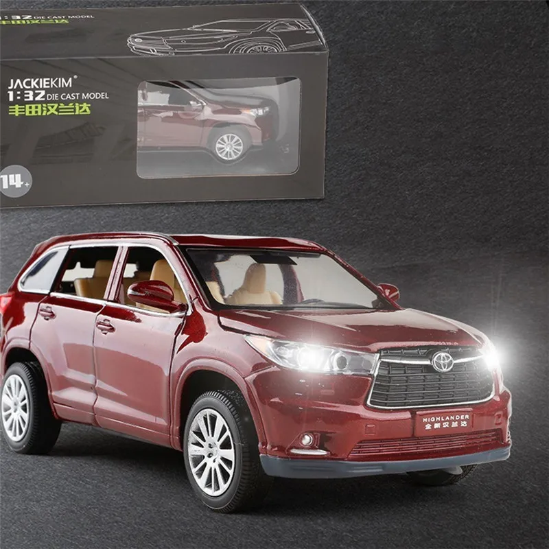 1:32 Alloy TOYOTA Highlande Scale Diecast Cars Model Metal Toy car 6 Doors Open Pull Back sound Light Car kids Toys for children 1:32 Alloy TOYOTA Highlande Scale Diecast Cars Model Metal Toy car 6 Doors Open Pull Back sound Light Car kids Toys for children