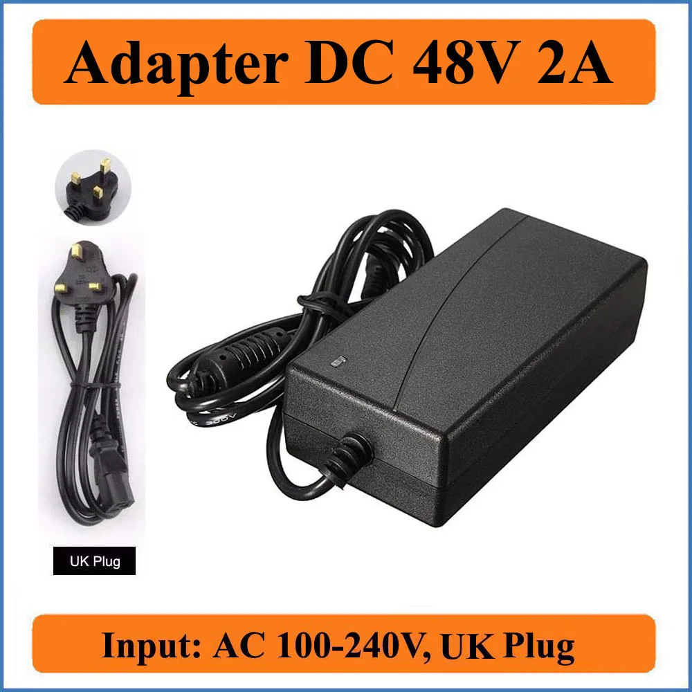 48V 2A UK Plug AC DC Adapter 100-240V Converter to 2000mA 96W Charger Power Supply Black for Leds Strip Light | Обустройство дома