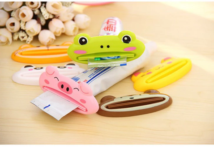 Cartoon Bathroom Dispenser Toothpaste 1pc/lot Lovely Animal Tube Squeezer Easy Squeeze Paste Dispenser Roll Holder 8.8*4cm