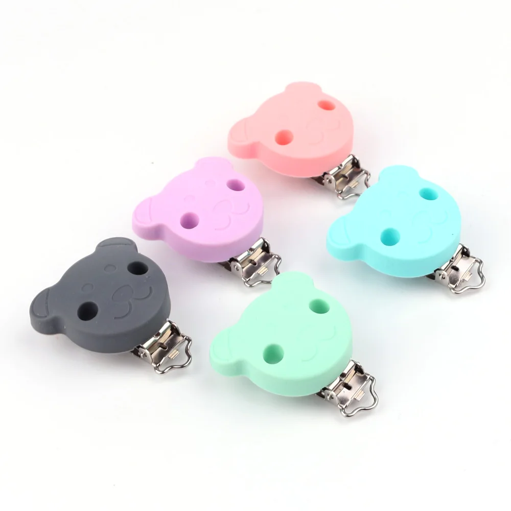 

TYRY.HU 10pc/set Pacifier Clip Silicone Baby teething DIY Bead Clip Accessories Clip Necklace Tool Food grade silicone