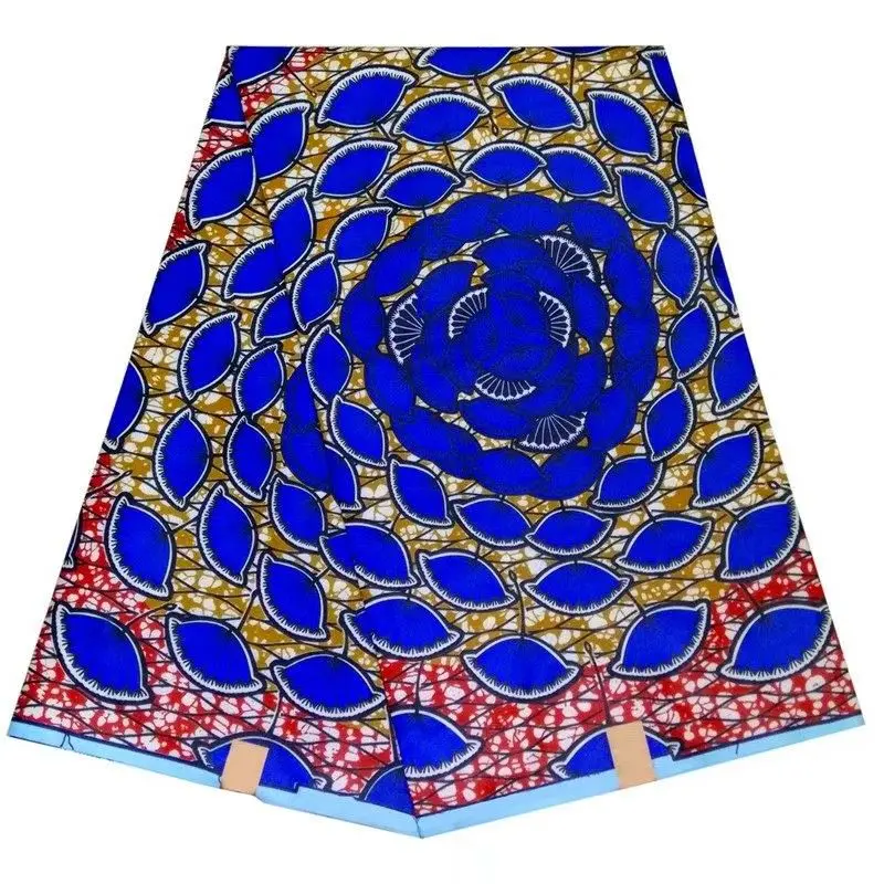 6 Yards/pc Beautiful blue flower printed pattern hollandais batik wax african cotton fabric for clothes LB23 | Дом и сад