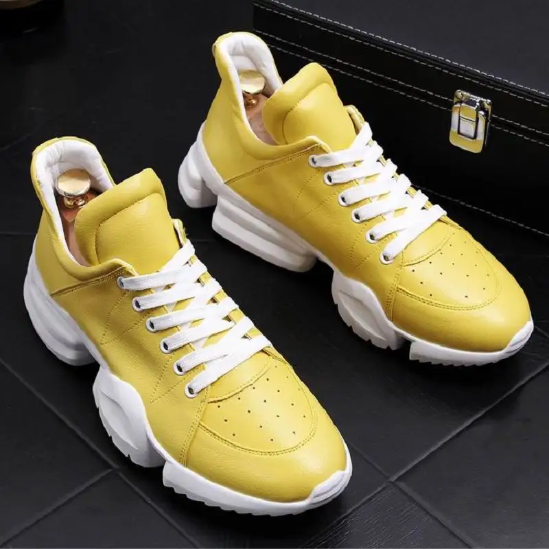 ERRFC New Designer Mens Yellow Casual Comfort Shoes Breathable Man Fashion Trending Shoes