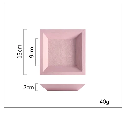 SWEETGO деревянный поднос для макарони ручной работы прямоугольник торт инструменты для вечерние украшения духи/макияж/ювелирные изделия хранения тарелка сладкий стол - Цвет: Pink 13cm