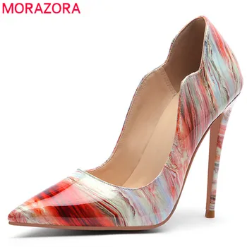 

MORAZORA 2020 plus size 45 women pumps pointed toe spring summer single shoes elegant stiletto heels party wedding shoes woman