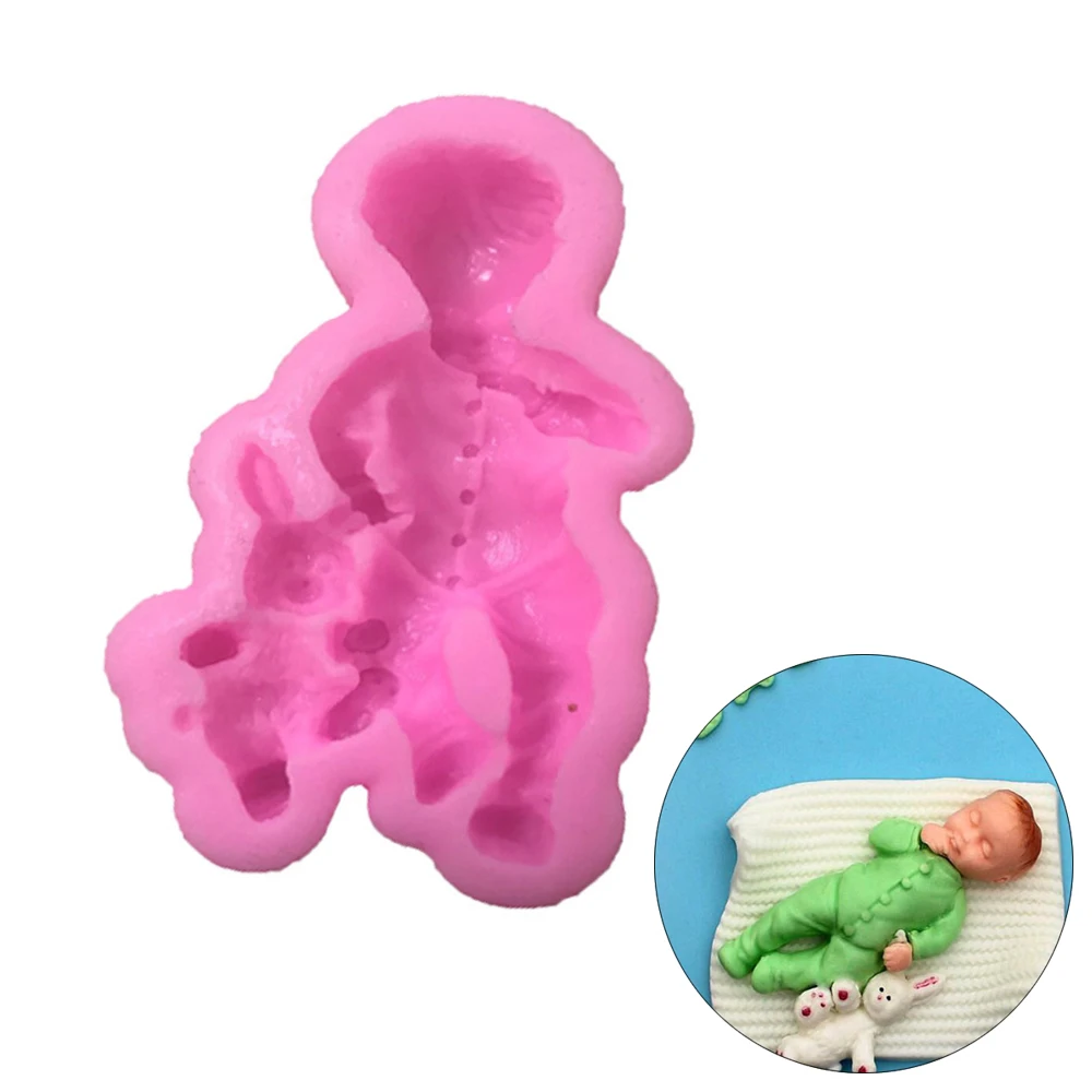 

Boy Girl 3D Fondant Silicone Mold Sleeping Baby Cake Decoration Tool Chocolate Mould Silicon Soap Mold Party Cake Decor Supplie