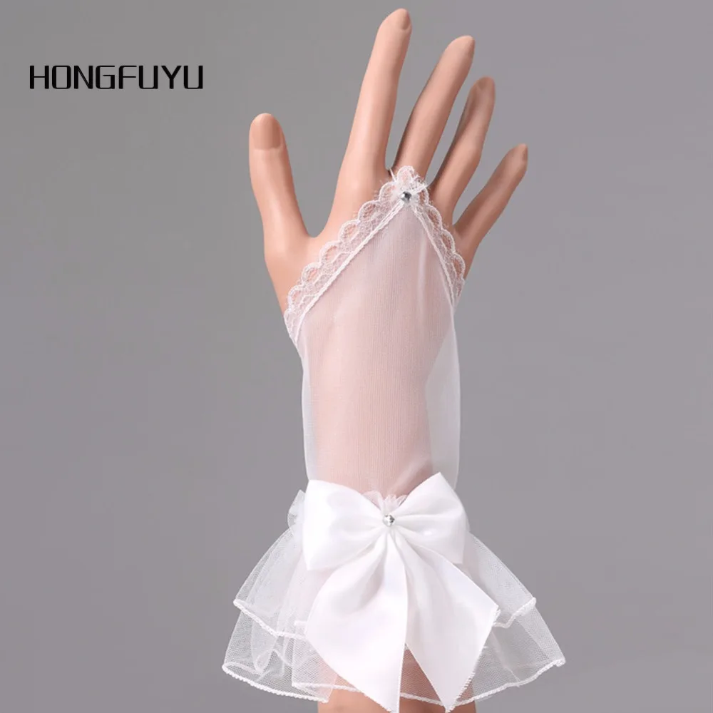 Hot Sale Elegant White Bow Lace Wedding Accessories Beaded Wedding