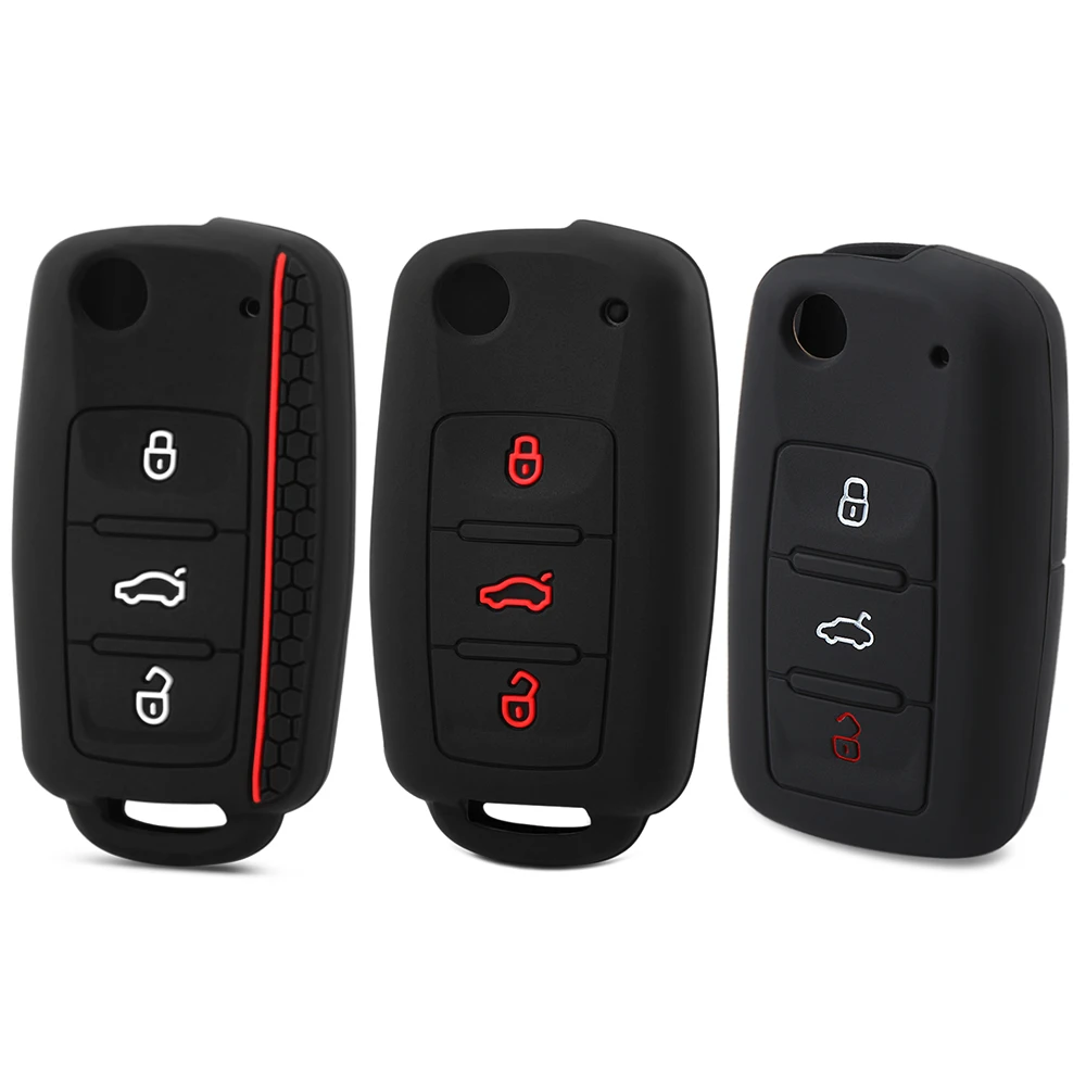 

Silicone car key fob cover case shell shirt set skin For VW POLO Bora Beetle Tiguan Passat B5 B6 Golf4 MK5 6 Jetta Eos Remote