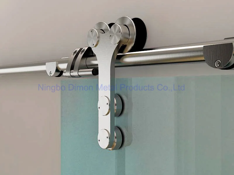 Dimon Stainless steel door hardware glass sliding door hardware hanging wheel sliding door hardware sliding barn door hardware
