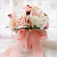 Новая мода Свадебный букет Искусственные Шелковые цветы весна невесты свадьба подружки невесты ручной работы украшение дома Лидер продаж