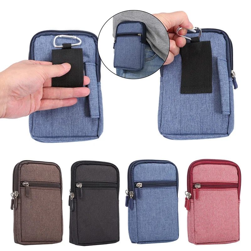 Universal Denim Leather Cell Phone Bag Belt Clip Pouch Waist Purse Case ...