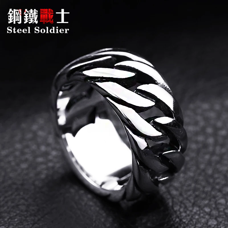 Ring Jewelry Steel Soldier Gothic Chain Ring For Men