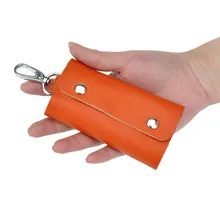 New Arrival Fashion Women And Men Key Holder Wallet 100% Genuine Leather Key Bag Unisex Car Housekeeper Wallet Card Holder QB94