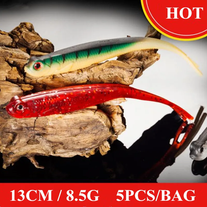 

Silicone Bait 130mm Soft Lures Shone Minnow Smart Lure Jerkbait Wobblers Fresh Saltwater Trout Lure Minnow Fishing Lures