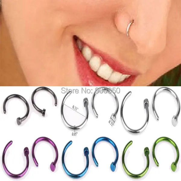 Mix Wholesale 10Pcs/lot 316L Surgical Stainless Steel Nose Rings