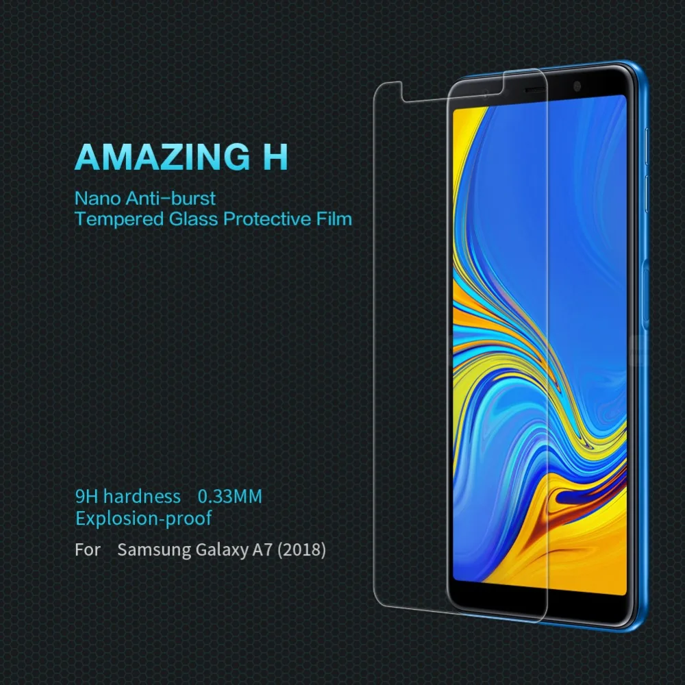 Для samsung Galaxy A7 2018 защита экрана Nillkin стекло пленка против взрывов Закаленное для