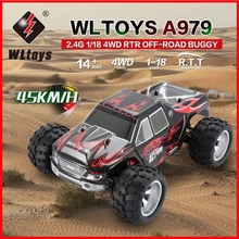 70 км/ч Модернизированный WLtoys A979-B A979 4WD 1:18 RC гоночный автомобиль Высокая скорость монстр грузовик передатчик внедорожников против A959-b спортивных автомобилей