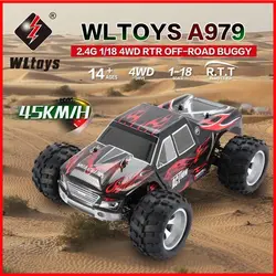 70 км/ч Модернизированный WLtoys A979-B A979 4WD 1:18 RC гоночный автомобиль высокой Скорость Monster Truck передатчик внедорожных VS A959-b спортивные автомобили