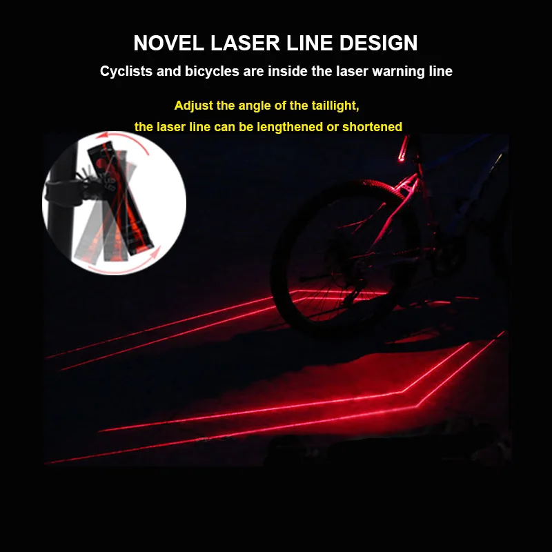 Top FTW Bike Tail Light Laser USB Rechargeable Bicycle Rear Back Light Powerful Waterproof for Night Cycling safety LED Lamp TL2291 17