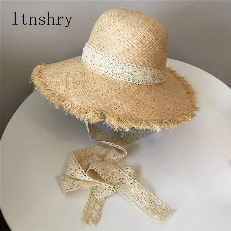 الصيف بسيط الموضة قبعات من القش للنساء واسعة حافة الرافية قبعة الأبيض شريطة من الدانتيل الدانتيل متابعة شاطئ قبعات السيدات قبعة الشمس في اله... الصيف بسيط الموضة قبعات من القش للنساء واسعة حافة الرافية قبعة الأبيض شريطة من الدانتيل الدانتيل متابعة شاطئ قبعات السيدات قبعة الشمس في اله...