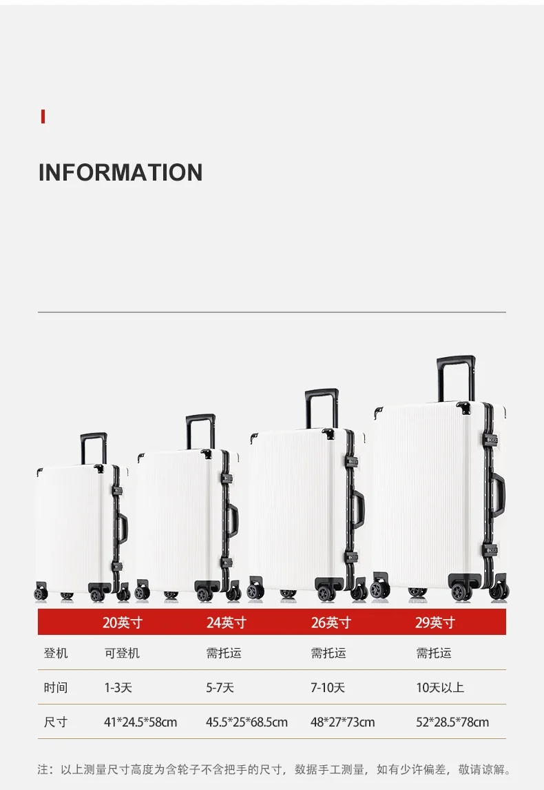 Дорожный чемодан на колесиках для багажа PC алюминиевая рама с TSA замком чемодан на колесиках с усиленным корпусом чемодан с колесиками