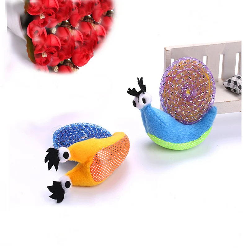 

Cute Cartoon Snail Shape Pet Cat Toy Cat Interactive Scratcher Chewing Playing Toys Plush Grinding Claw Pipe Cat Pet Supplies