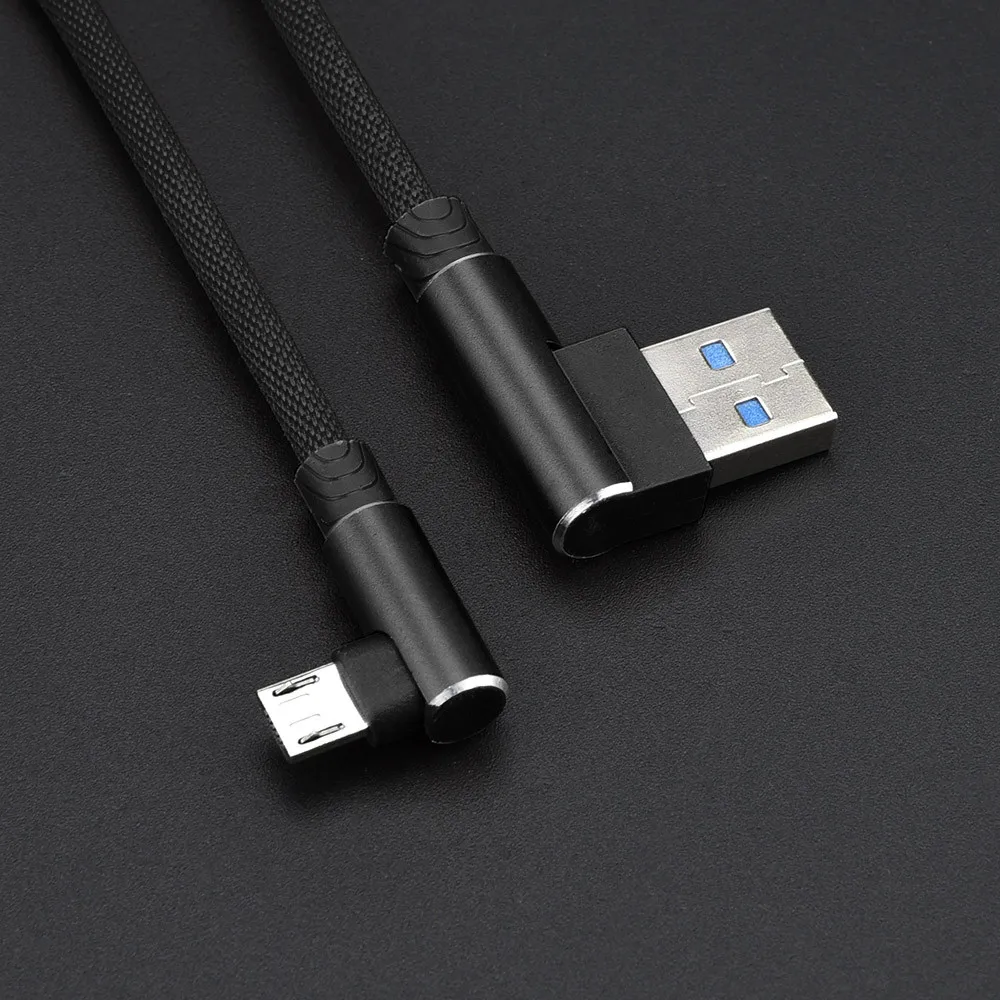 Абсолютно и высококачественный 1 м 90 градусов угловой l-образный V8 USB 2,0 кабель для зарядки и передачи данных для телефона Android