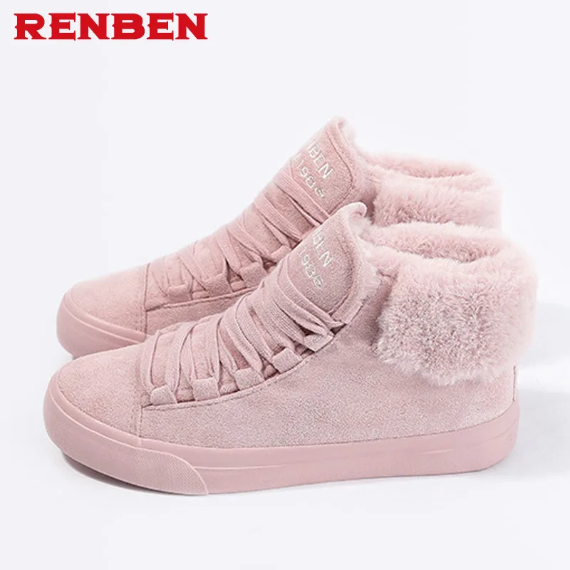 Plush Women Warming Boots Suede Outdoor Winter Feather Casual Shoes Durable Female Snow Boots Footwear Zapotos