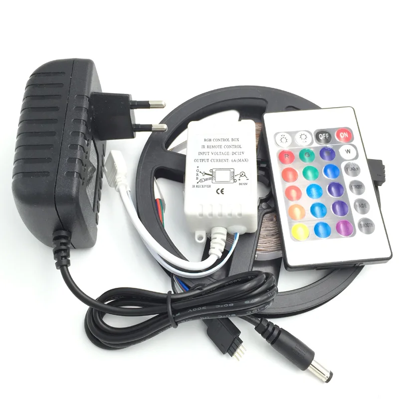 

No-Waterproof LED Strip 300 leds 5m 2835 rgb led +24keys controller+12v2a Power adapter EU US AU PLUG