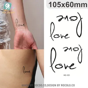 

HC-121 Waterproof Temporary Tattoo Stickers Harajuku Letters Curve Love Design Fake Tattoo Women Sexy Simulation Tattoo Stickers