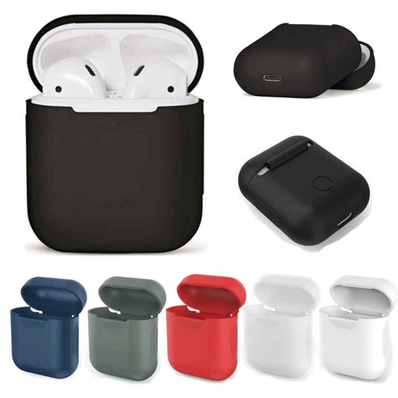 

Silicone Case for Iphone Airpods Soft TPU Cover colorful Protector and Anti-Lost Strap for Air pods bluetooth Headphone Earphone