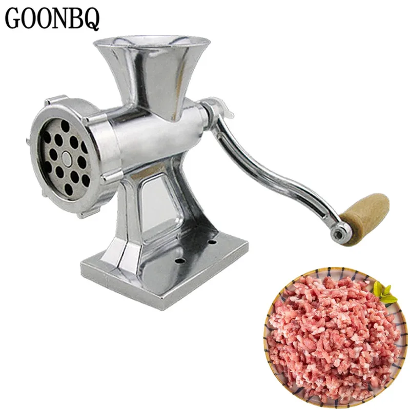 GOONBQ 1 pc Manual Meat Grinder Aluminum Alloy Operated Beef Noodle Sausages Maker Spice Mincer