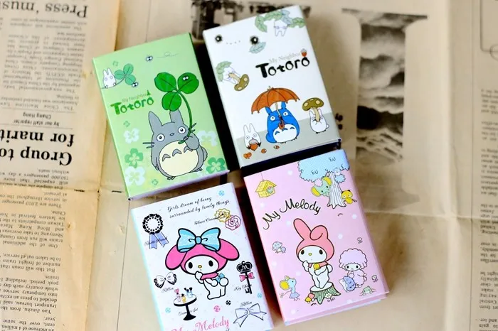 4 шт./партия Totoro& Melody блокнот для заметок Kawaii sticky note складной почтовый стикер канцелярские принадлежности офисные принадлежности Школьные принадлежности F355