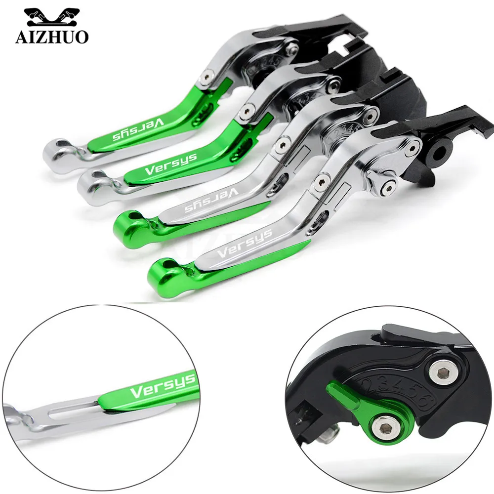 For Kawasaki Versys 650 2015-2016 Motorcycle Clutch Brake Lever CNC Aluminum Adjustable Motorbike Brake Clutch Lever Versys LOGO