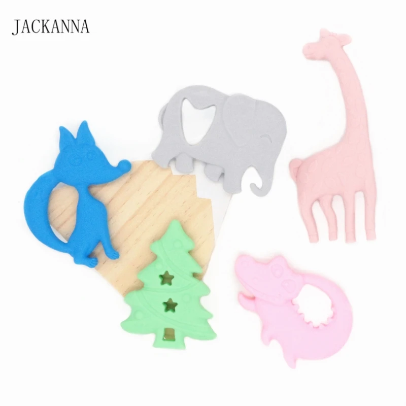

Discount Food Grade Silicone Baby Teethers Cartoon animal Silicone Teethers BPA Free Teething Pendant Newborn Kids Chew Toys