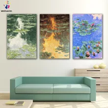 DIY цветные картинки по номерам с цветами Le Bassinaux Nympheas Рисунок Живопись по номерам Обрамленный дом