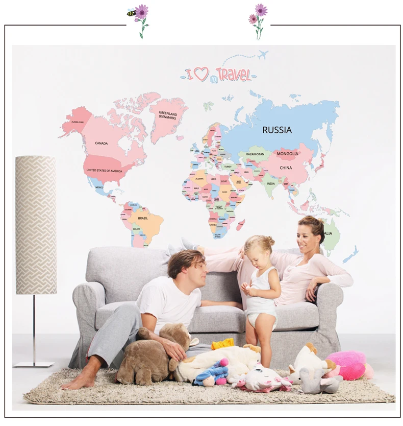 Mapa do Mundo - Papel de Parede 3D CasaTechLoja