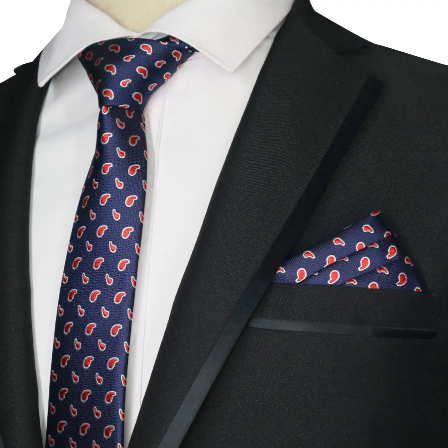 Высокое качество, 6 см, обтягивающие мужские Полиэстеровые шелковые галстуки, карманный квадратный набор, в горошек, в полоску, узкий тонкий галстук, наборы с платком, Мужская Свадебная вечеринка - Цвет: SG-57