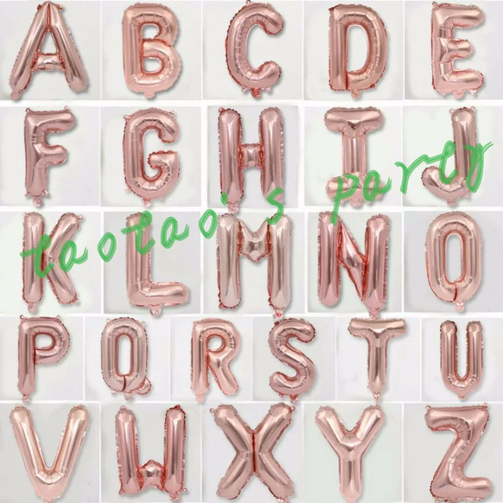 

A-Z-26 letters balloon wedding party birthday celebration decorated 16 inches rose gold foil balloon.