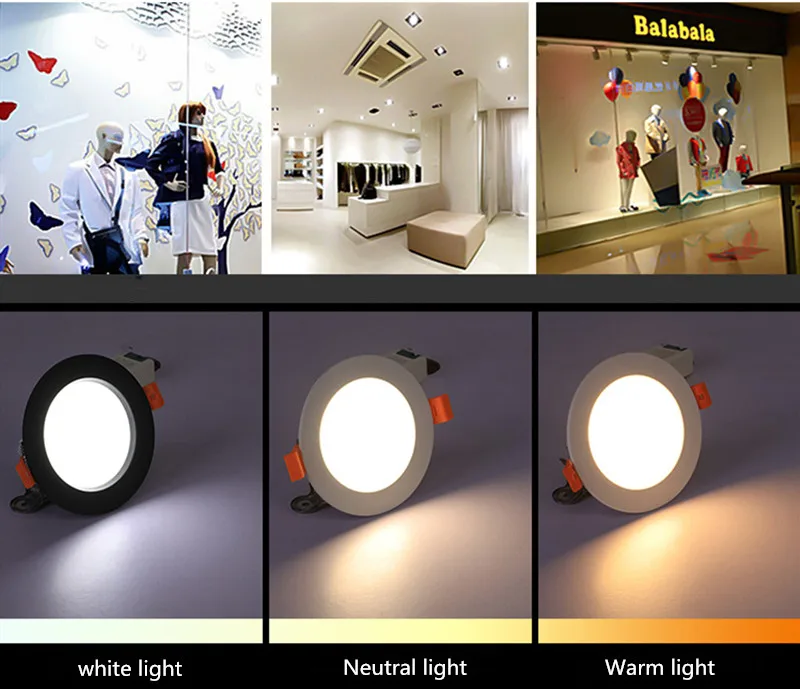 Ультра тонкий светодиодный светильник 3 W-40 W RecessedSpot с драйвером AC85-265V теплый белый/натуральный белый/холодный белый