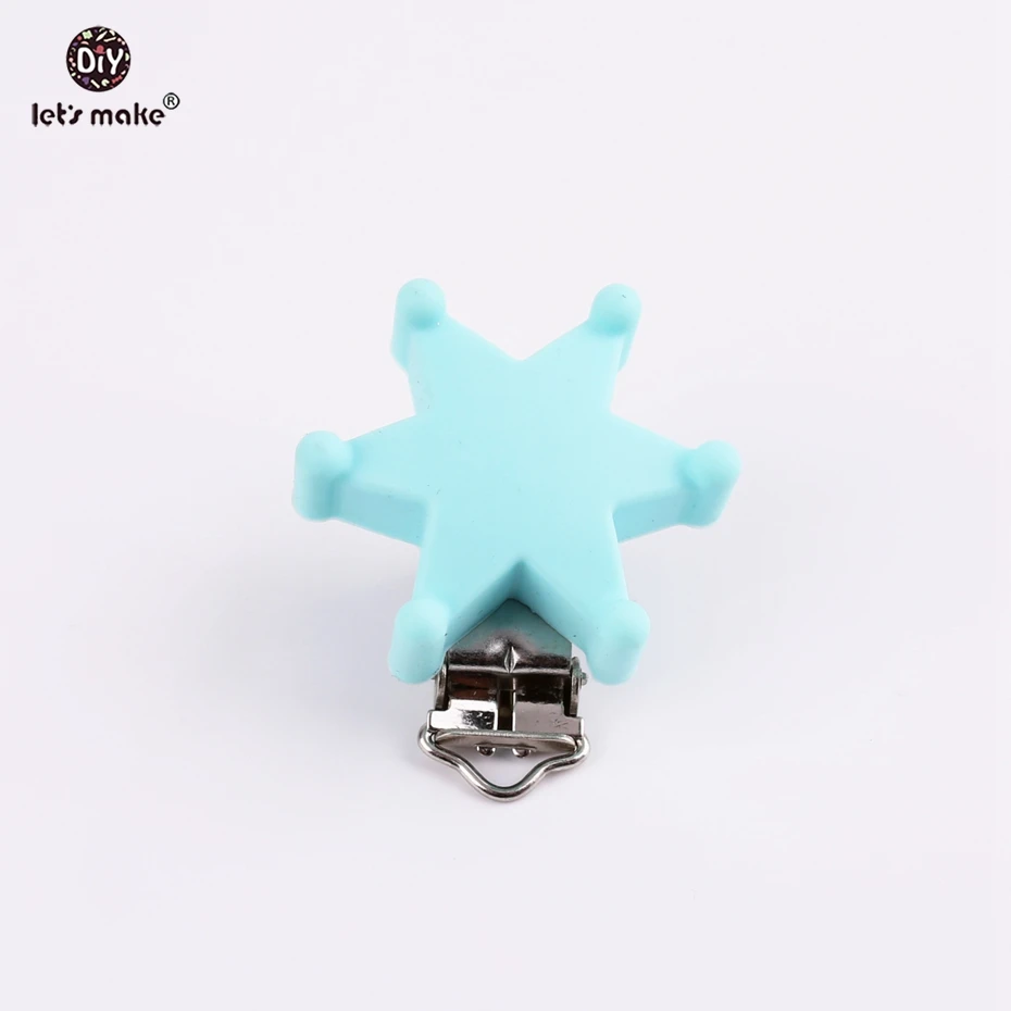 

Let's Make 1PC Silicone Star Pacifier Clip Holder pacifier clips Baby Teethers Safe Charms Chain Baby Shower Gift Pacifier Clip