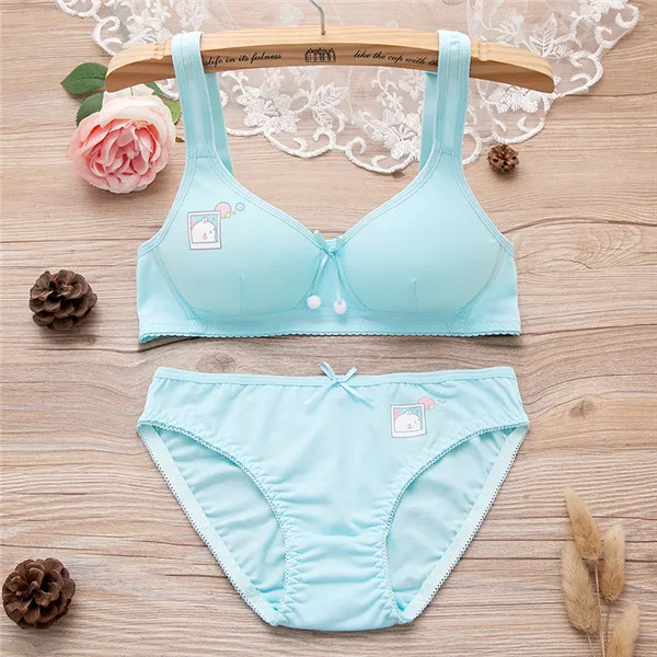 Training Bras For Girls Soft Teenage Underwear Wire Free Child Bra Set